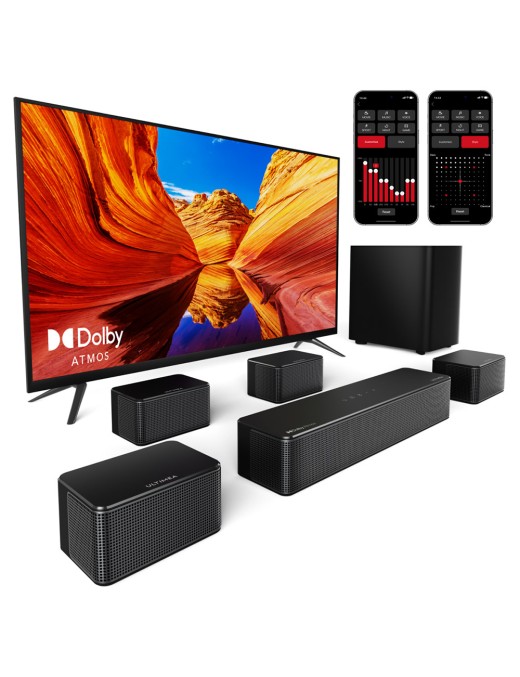 ULTIMEA Poseidon D80 7 1 Channel Soundbar Subwoofer Speaker Kit  Dolby Atmos  460W Peak Power  APP Control  10 Bands Equalizer 