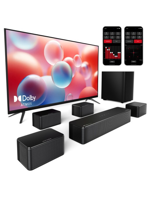ULTIMEA Poseidon D80 7 1 Channel Soundbar Subwoofer Speaker Kit  Dolby Atmos  460W Peak Power  APP Control  10 Bands Equalizer 