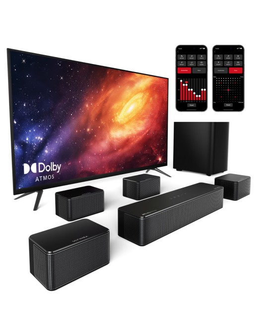 ULTIMEA Poseidon D80 7 1 Channel Soundbar Subwoofer Speaker Kit  Dolby Atmos  460W Peak Power  APP Control  10 Bands Equalizer 