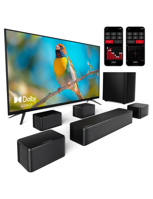 ULTIMEA Poseidon D80 7 1 Channel Soundbar Subwoofer Speaker Kit  Dolby Atmos  460W Peak Power  APP Control  10 Bands Equalizer 