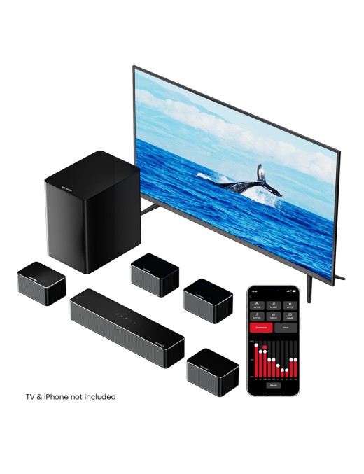Ultimea Poseidon D70 Soundbar Subwoofer Speaker Kit  7 1 Channel  10 Bands Equalizer  121 Preset EQ Matrices